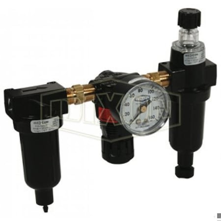 Dixon Wilkerson by Miniature Combination Unit without Sight Gauge, 1/8 in Port, 20 SCFM Flow Rate, Zinc Bo C03-01AMB